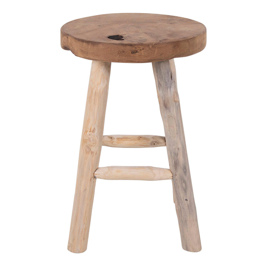 2 x Badia Natural Teak Wood Round Stool-2
