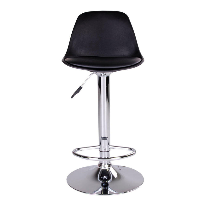 2 x Trondheim Black Faux Leather Adjustable Barstool-2