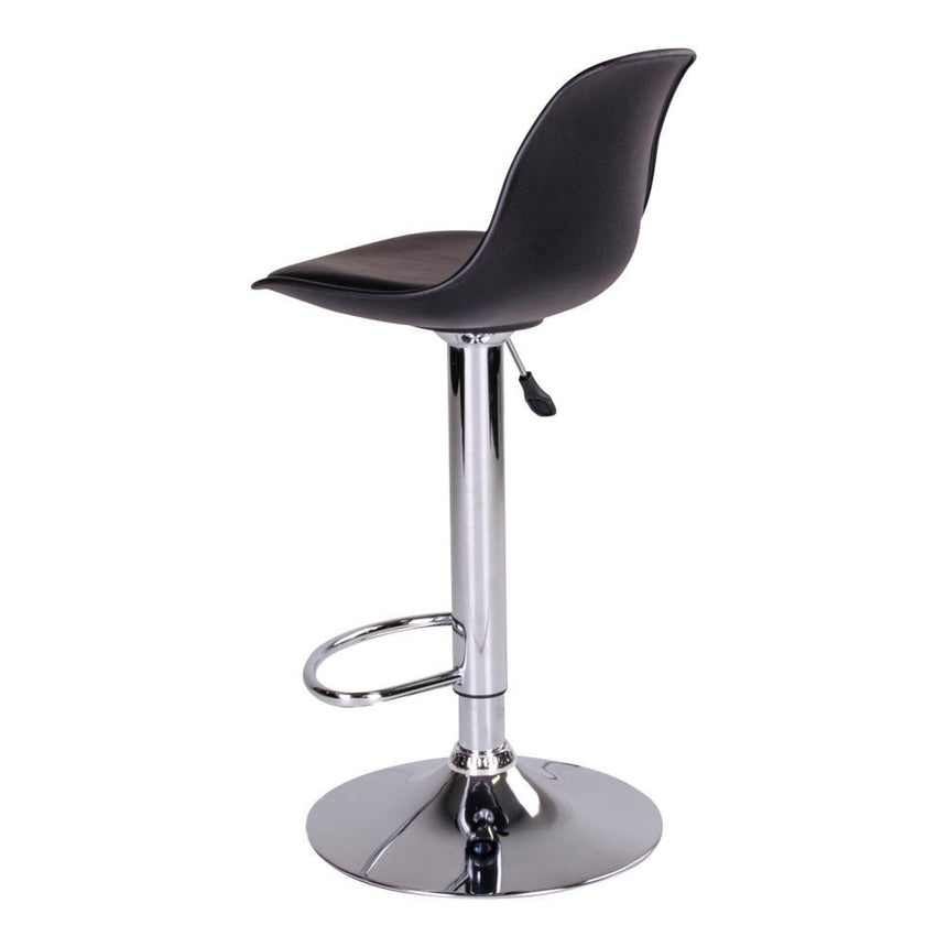 2 x Trondheim Black Faux Leather Adjustable Barstool-4