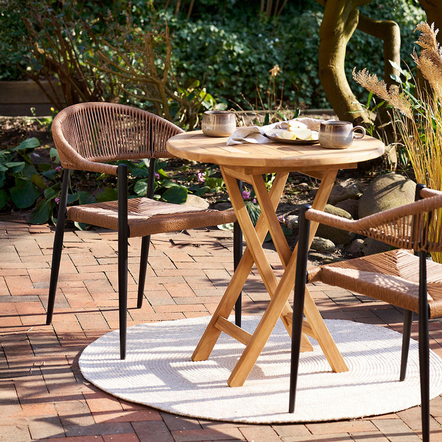Oviedo Natural Teak Wood Round Bar Table-5