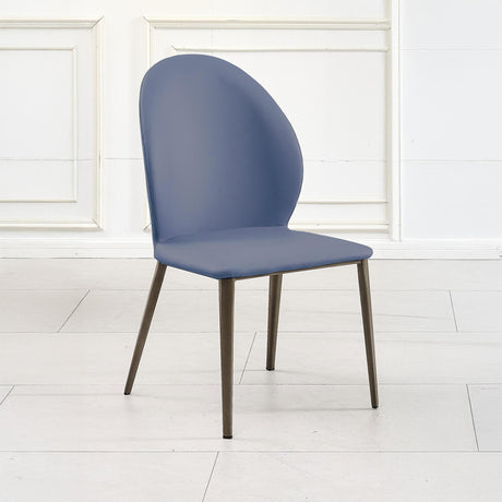 Astrid Blue Leather Dining Chair-2