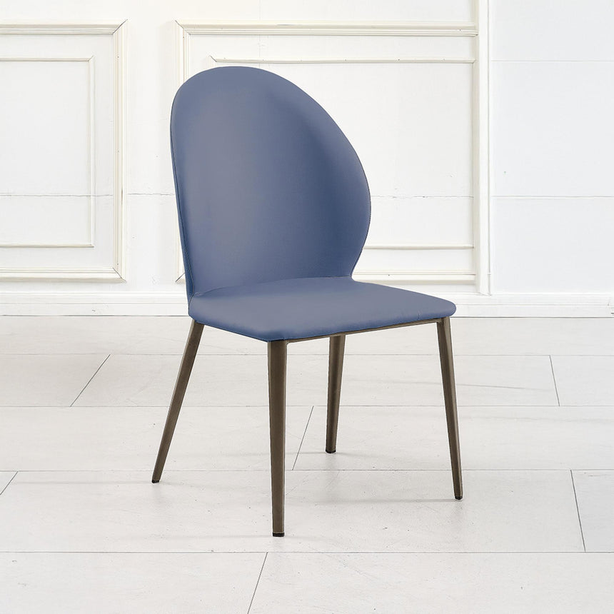 Astrid Blue Leather Dining Chair-2