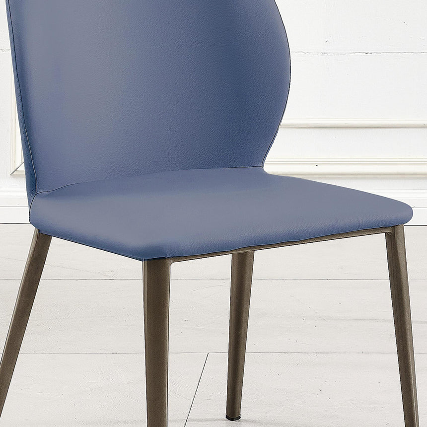Astrid Blue Leather Dining Chair-3