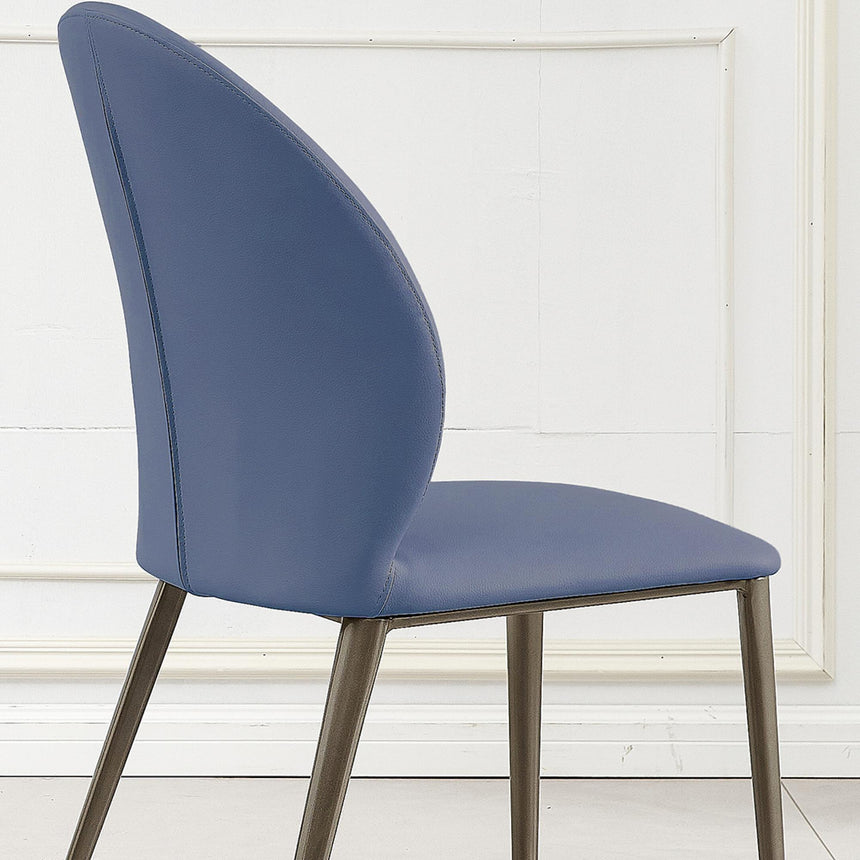 Astrid Blue Leather Dining Chair-8