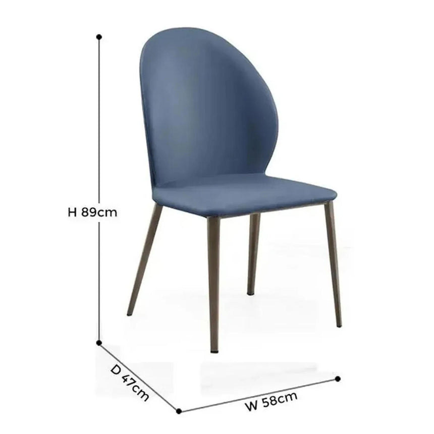Astrid Blue Leather Dining Chair-5