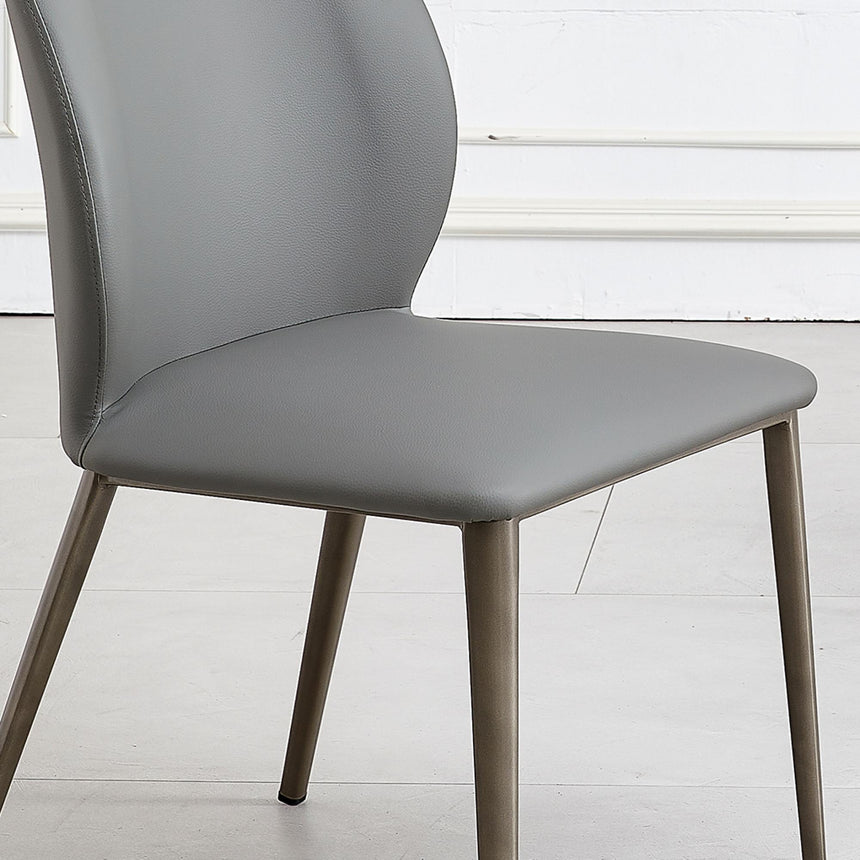 Astrid Grey Leather Dining Chair-5