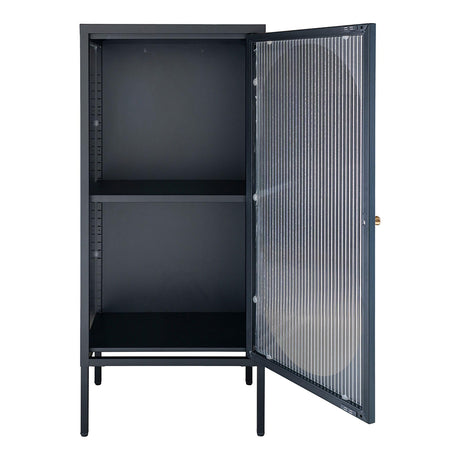 Adelaide Black Metal 1 Door Narrow Cabinet-2