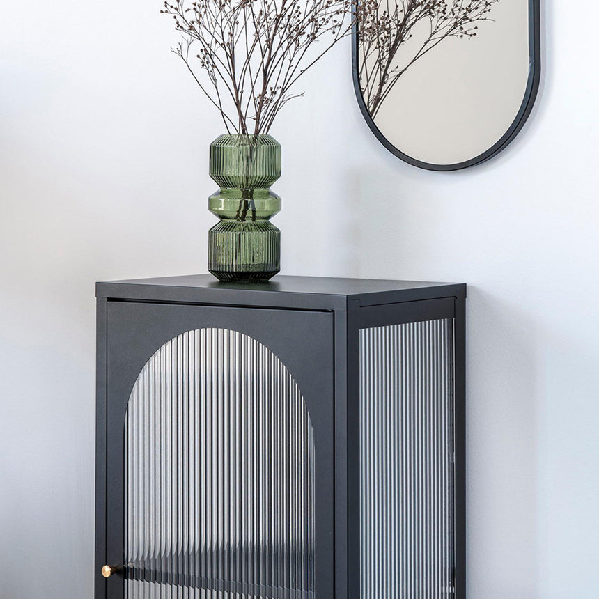 Adelaide Black Metal 1 Door Narrow Cabinet-5