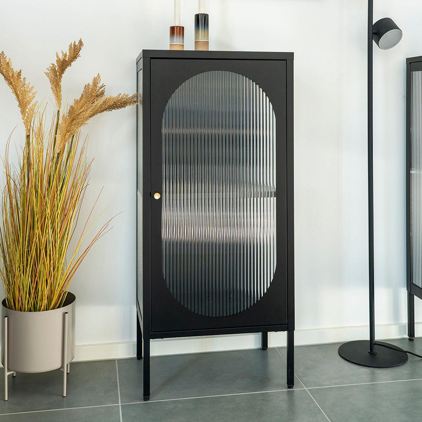 Adelaide Black Metal 1 Door Narrow Cabinet-7