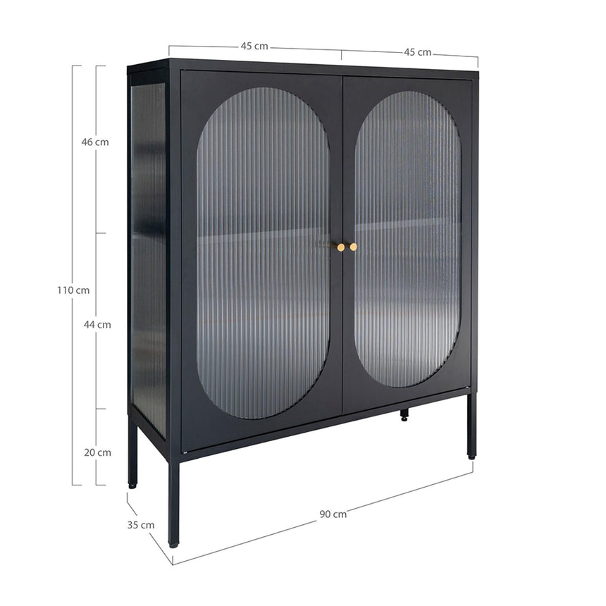 Adelaide Black Metal 2 Door Small Cabinet-7