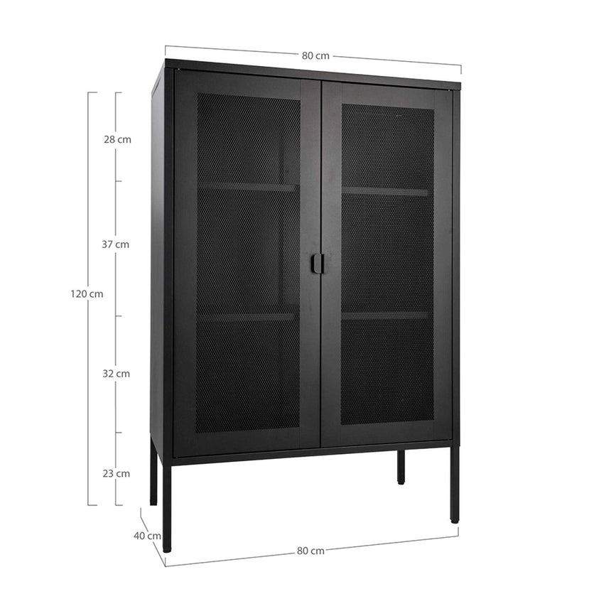 Melbourne Black Metal 2 Door Cabinet-6