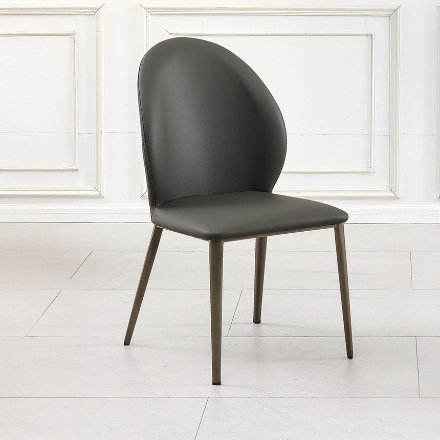 Astrid Dark Grey Leather Dining Chair-5