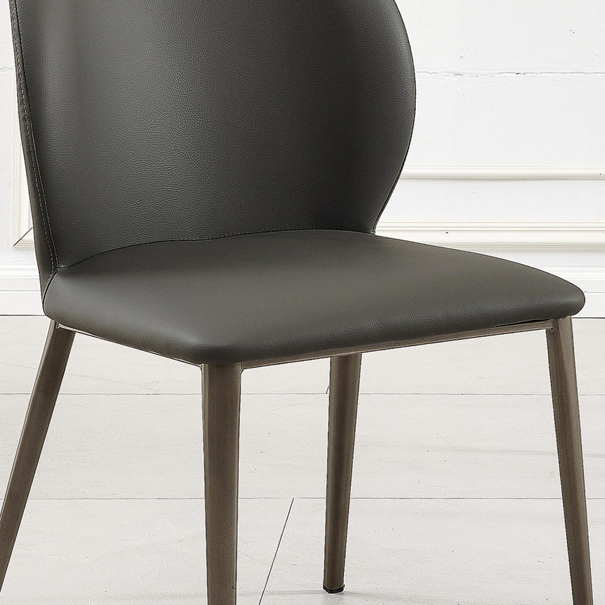Astrid Dark Grey Leather Dining Chair-5