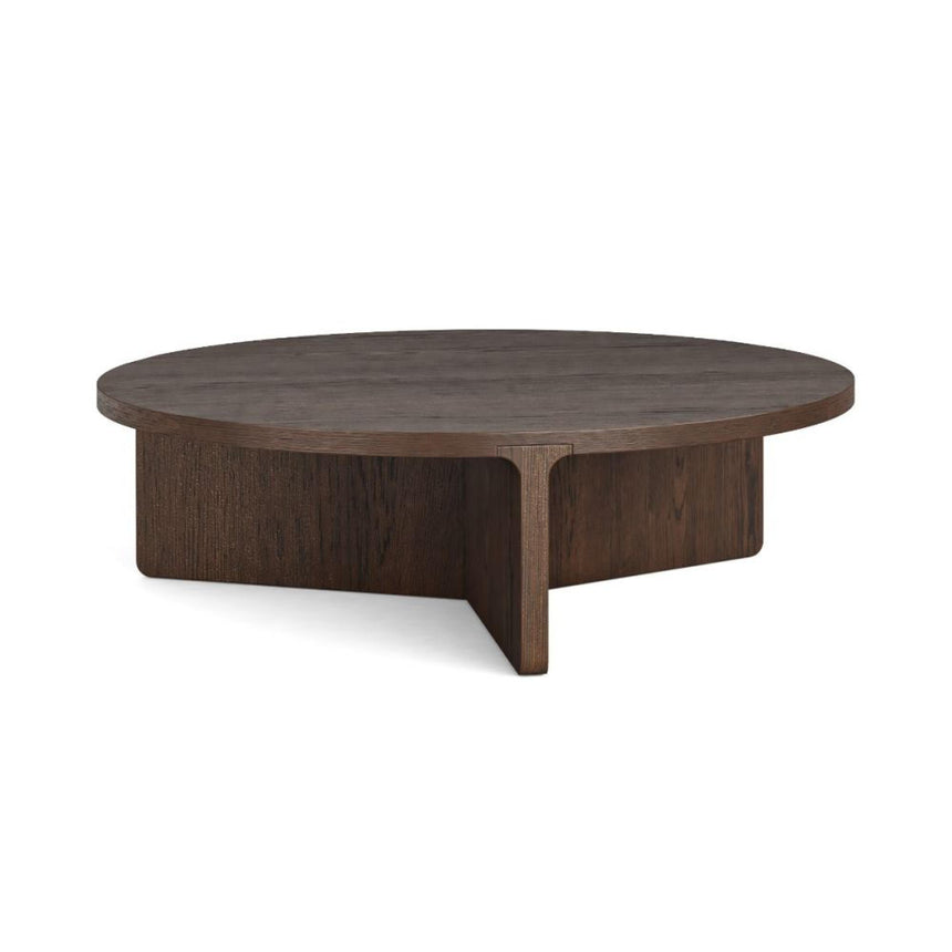 California Dark Oak Large Round Coffee Table-2