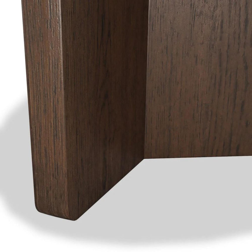 California Dark Oak Round Side Table-5