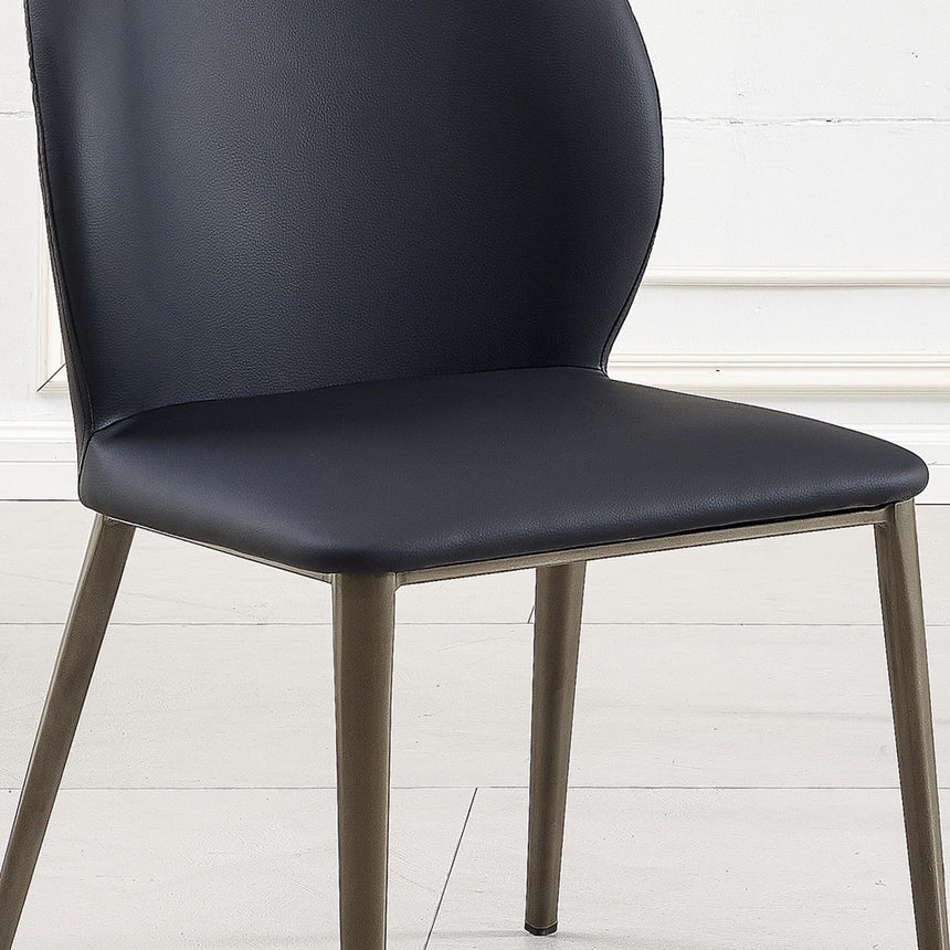 Astrid Black Leather Dining Chair-3