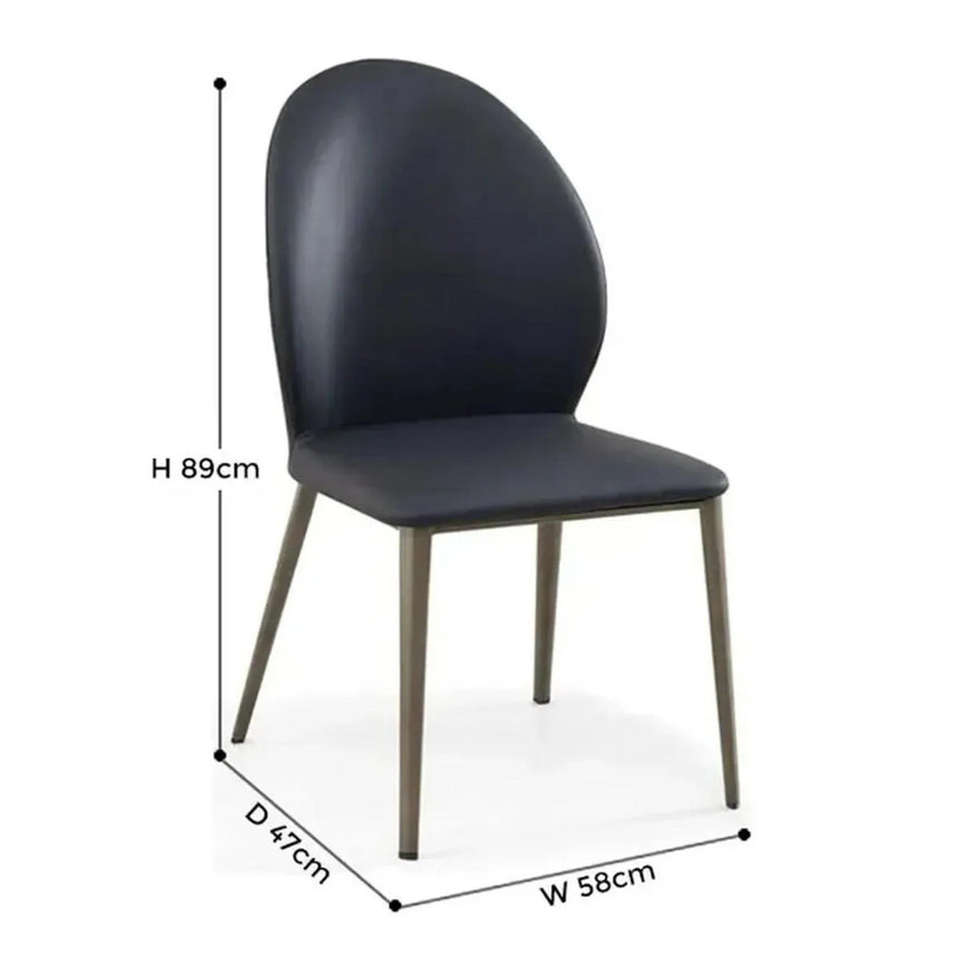 Astrid Black Leather Dining Chair-8