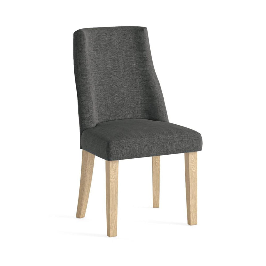 2 x Luna Charcoal Fabric Dining Chair-2
