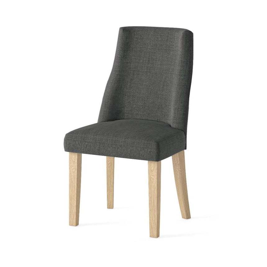 2 x Luna Charcoal Fabric Dining Chair-3