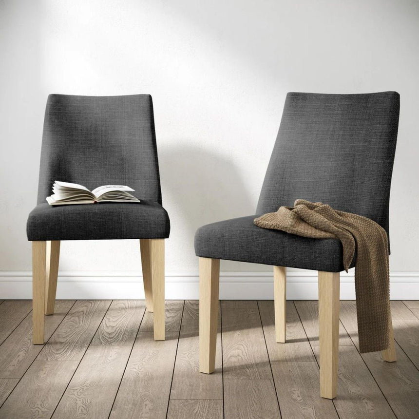 2 x Luna Charcoal Fabric Dining Chair-5