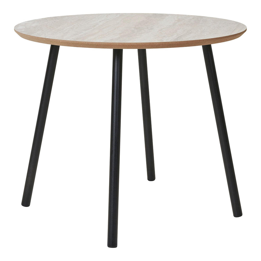 Aalst Beige Travertine Effect Round Coffee Table-2