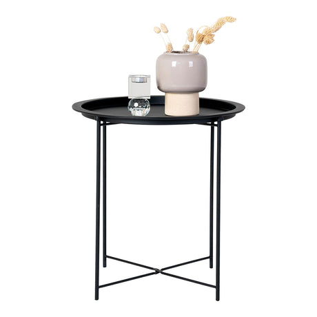 Bastia Black Metal Round Side Table-2