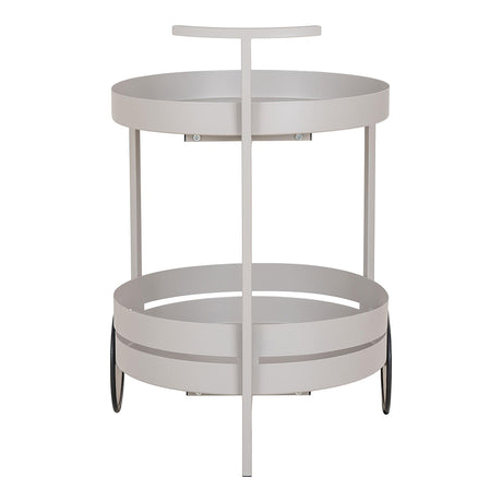 Beja Grey Metal Round Bar Trolley-2