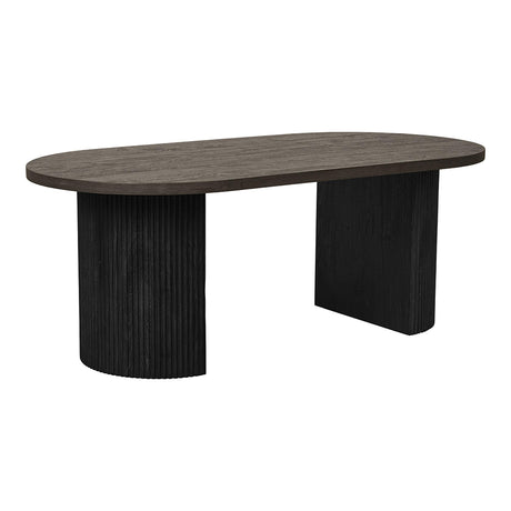 Boavista Dark Wood Oval Coffee Table-2