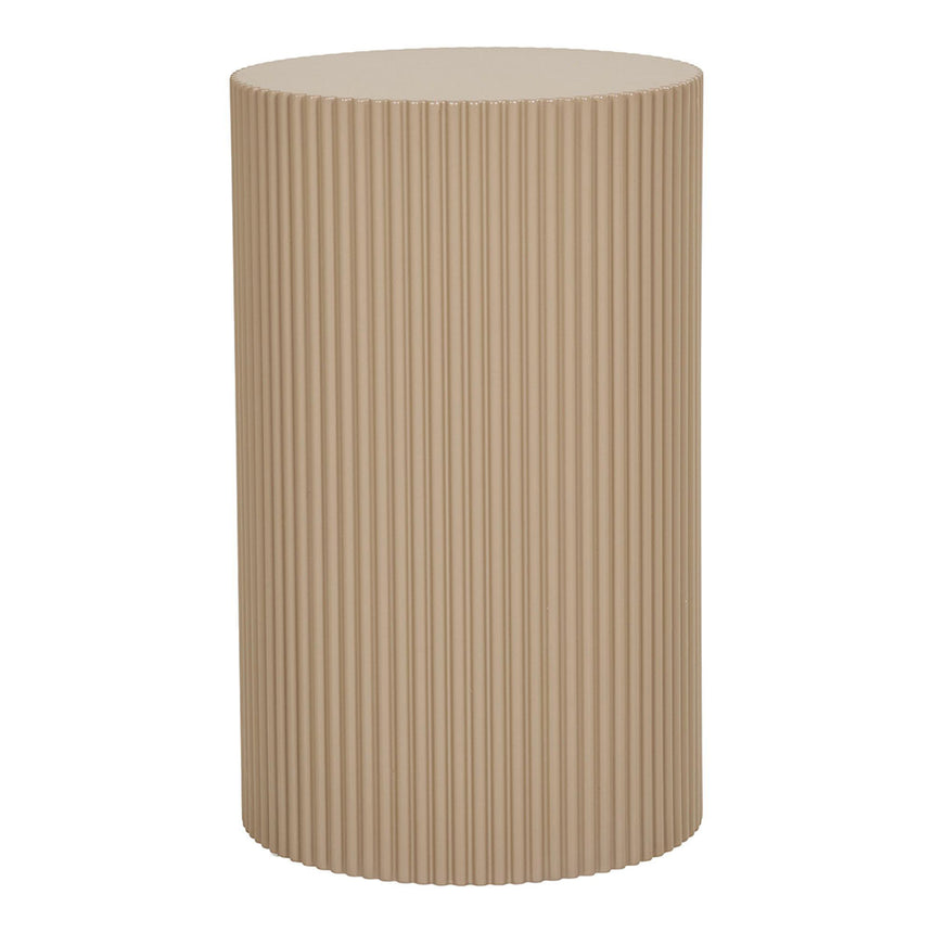 Farense Beige Fluted Round Side Table-2