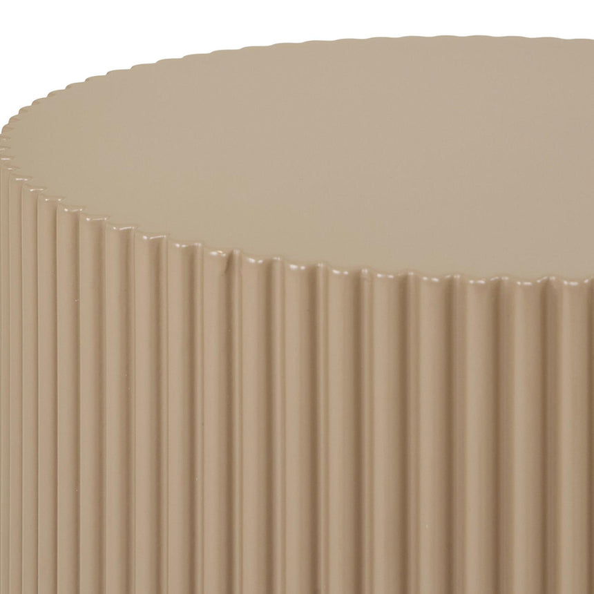 Farense Beige Fluted Round Side Table-3