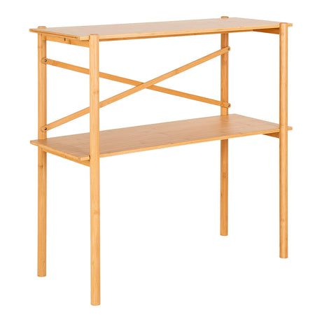 Manaus Natural Bamboo Console Table with Shelf-2