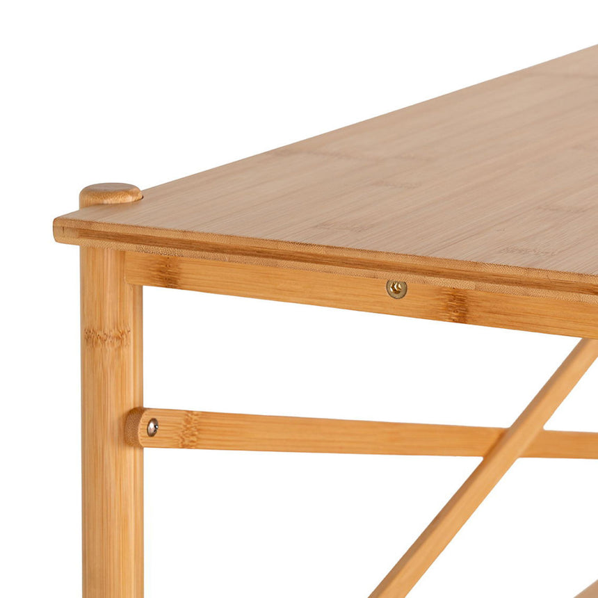 Manaus Natural Bamboo Console Table with Shelf-5