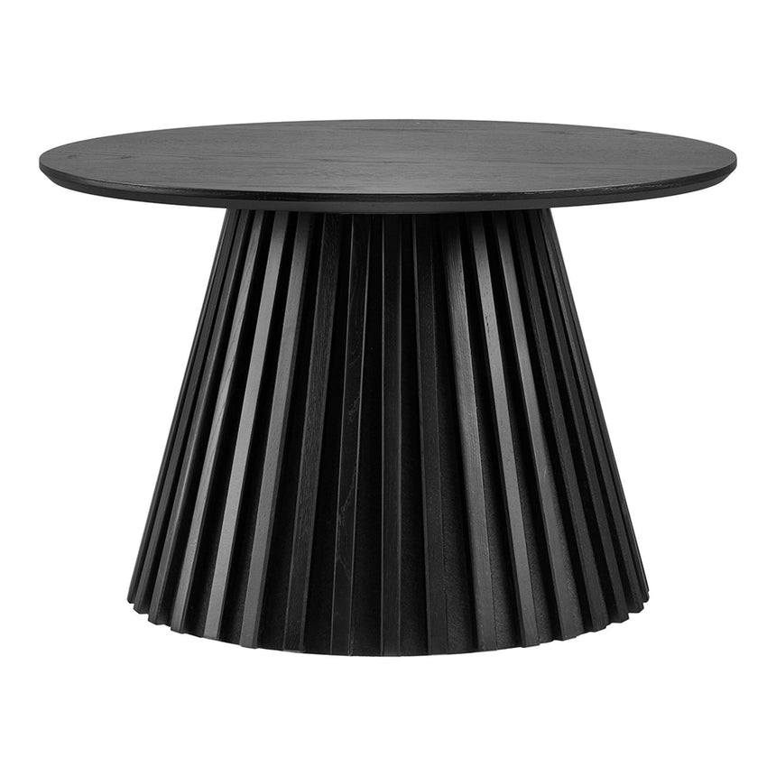 Osaka Black Round Coffee Table with Slatted Base-2