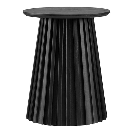 Osaka Black Round Side Table with Slatted Base-2