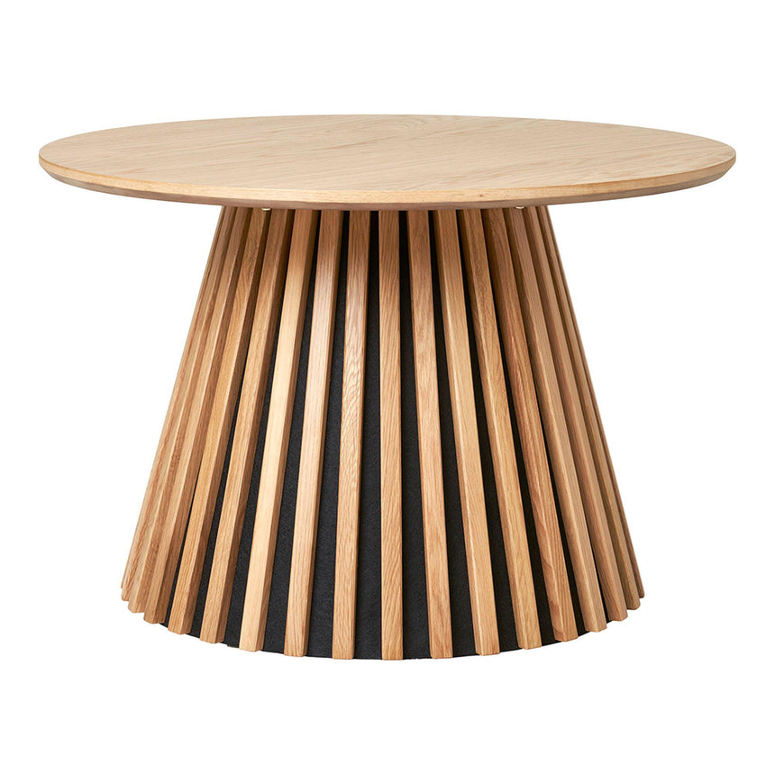 Osaka Oak Round Coffee Table with Slatted Base-2