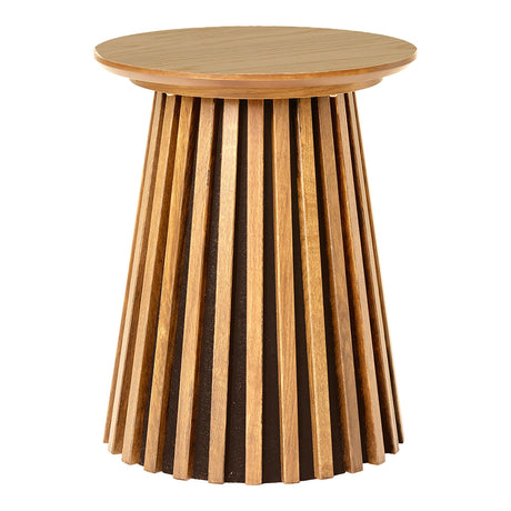 Osaka Oak Round Side Table with Slatted Base-2