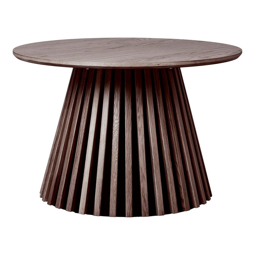 Osaka Smoked Oak Round Coffee Table with Slatted Base-2