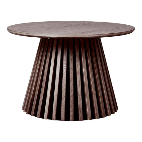 Osaka Smoked Oak Round Coffee Table with Slatted Base-2