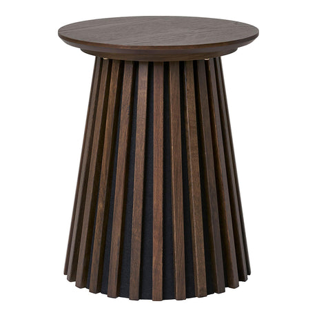 Osaka Smoked Oak Round Side Table with Slatted Base-2