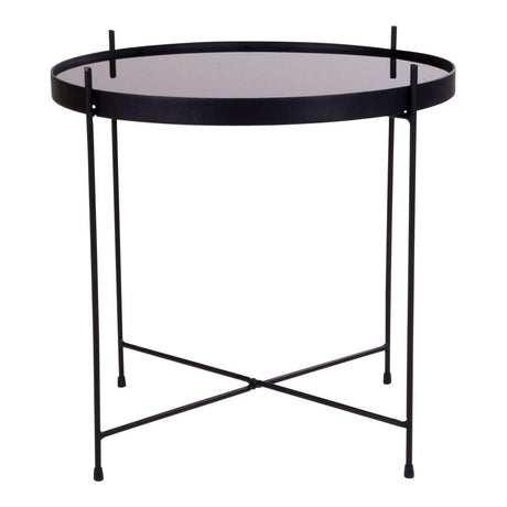Venezia Black Glass and Metal Round Coffee Table-2