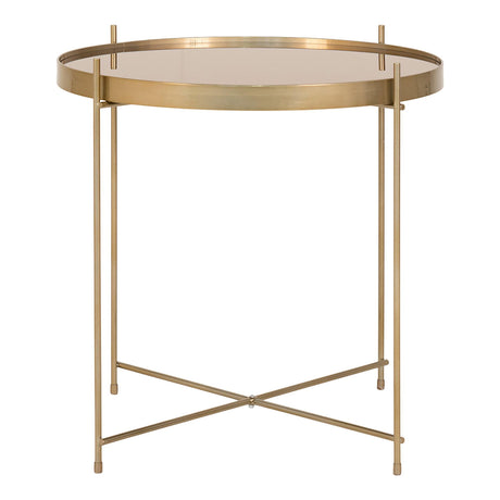 Venezia Brass Glass and Metal Round Coffee Table-2