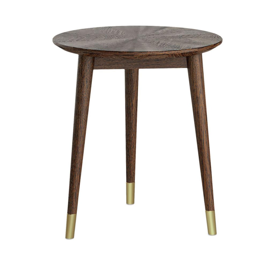 Gambit Dark Wood Round Side Table-2