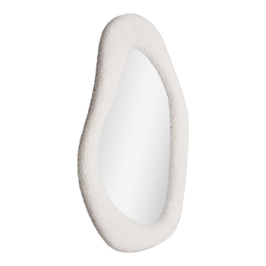 Bosa White Boulce Fabric Frame Abstract Wall Mirror - 46cm x 61cm-3