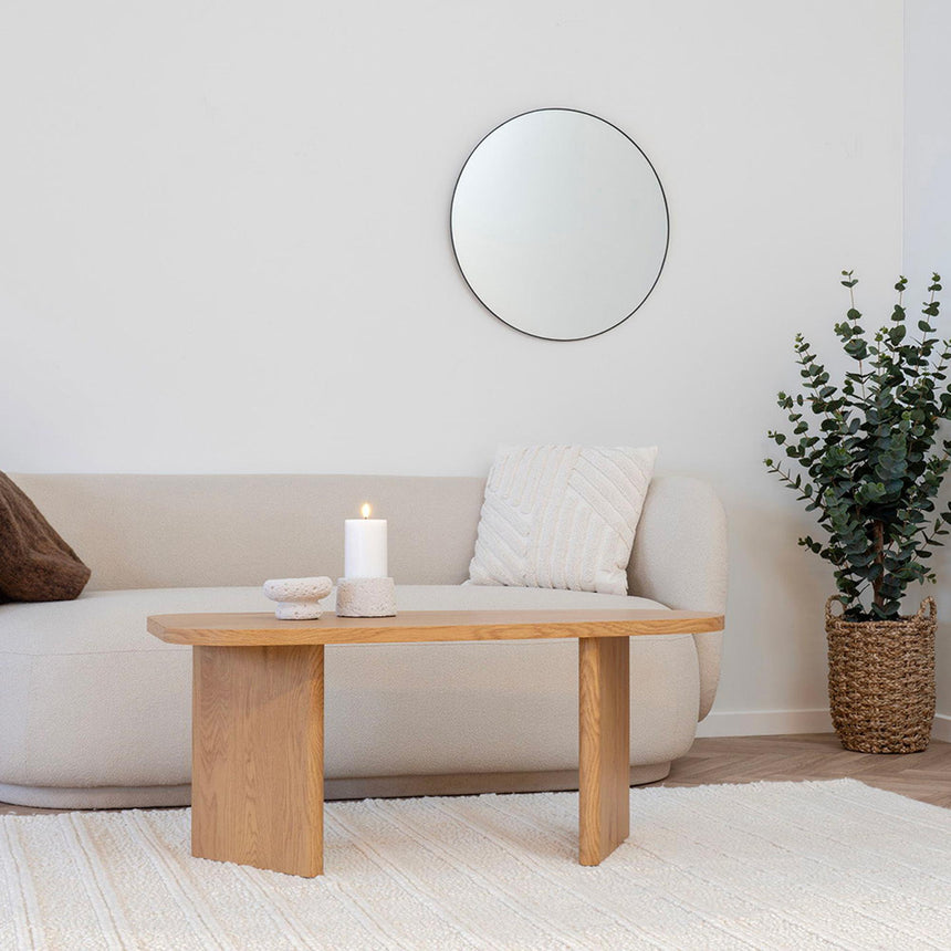 Jersey Black Round Wall Mirror - 60cm x 60cm-4