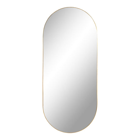 Jersey Brass Finish Oval Wall Mirror - 35cm x 80cm-2