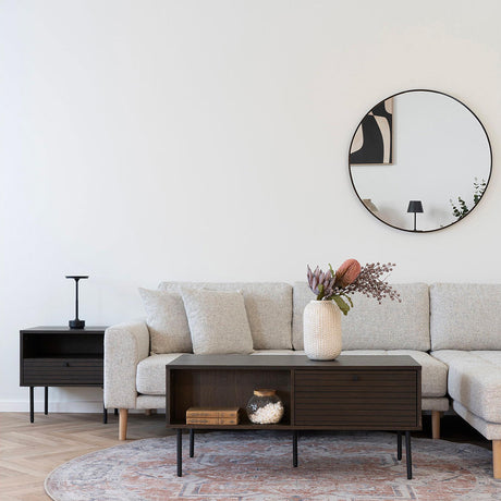 Madrid Black Round Wall Mirror - 80cm x 80cm-2