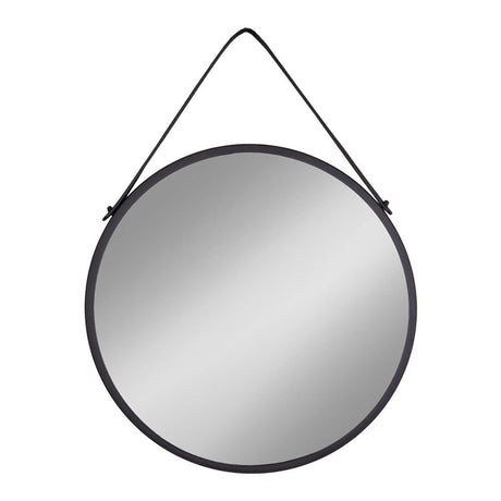 Trapani Black Round Hanging Wall Mirror - 60cm x 60cm-2