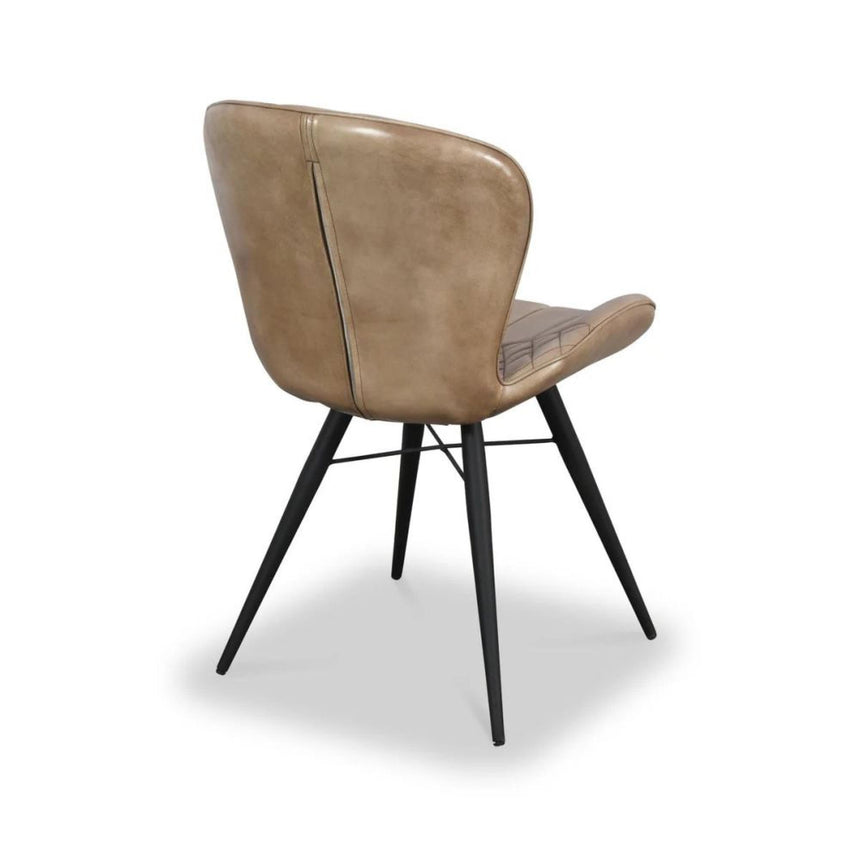 2 x Amory Beige Leather Dining Chair-5