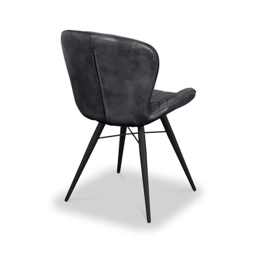 2 x Amory Grey Leather Dining Chair-5