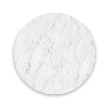 Isabella Grey 4 Seater Round Fluted Dining Table with White Marble Top - 120cm-2